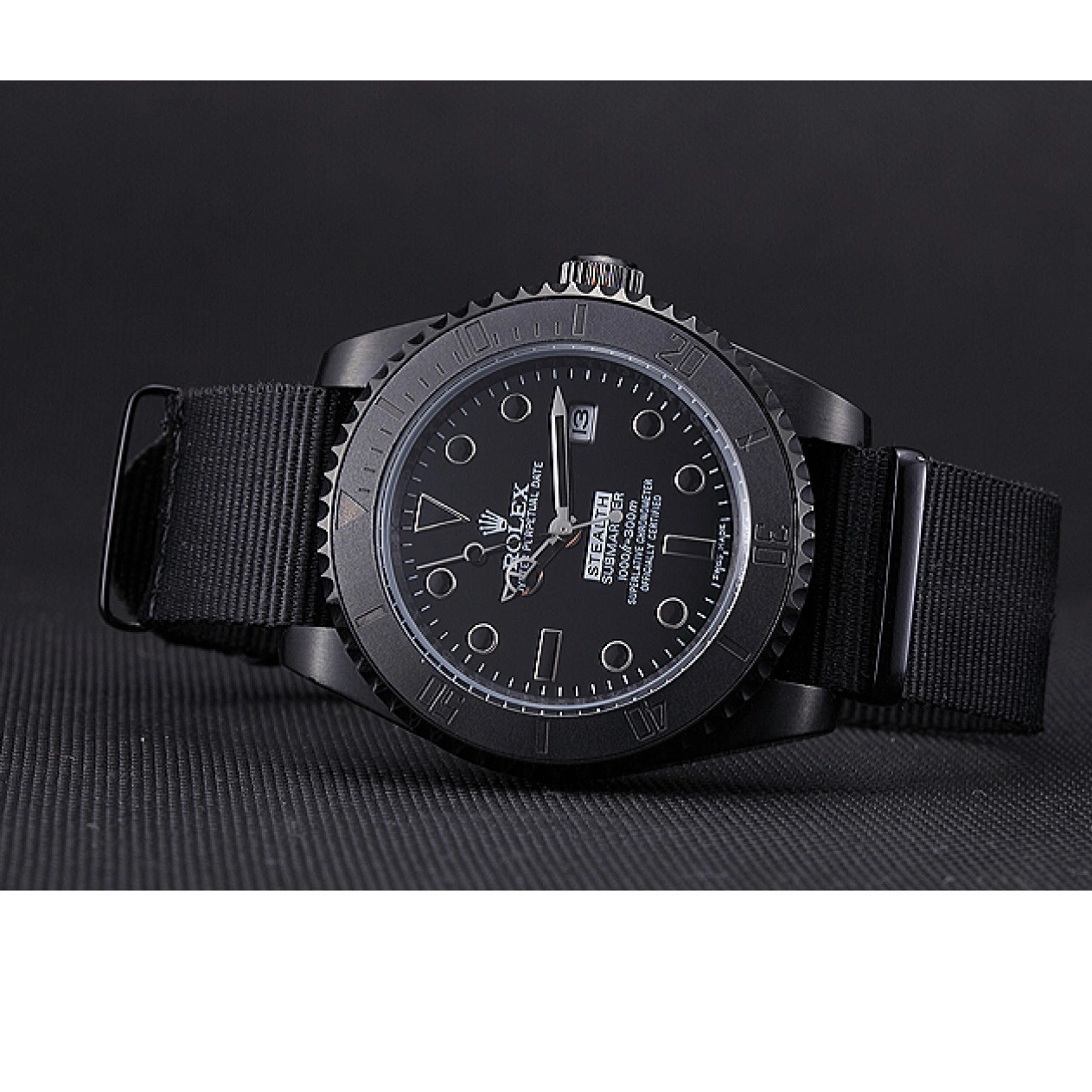 Aaa fake watches 621993 Black Submariner Stealth Rolex 0821